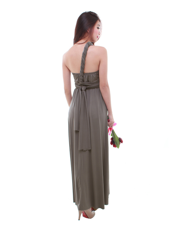 Cherie Convertible Maxi Dress in Dark Grey